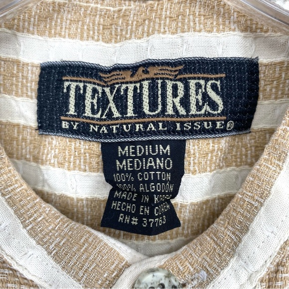 Textures by Natural Issue Men’s Cotton Striped Button Down Short Sleeve Shirt - Picture 2 of 5
